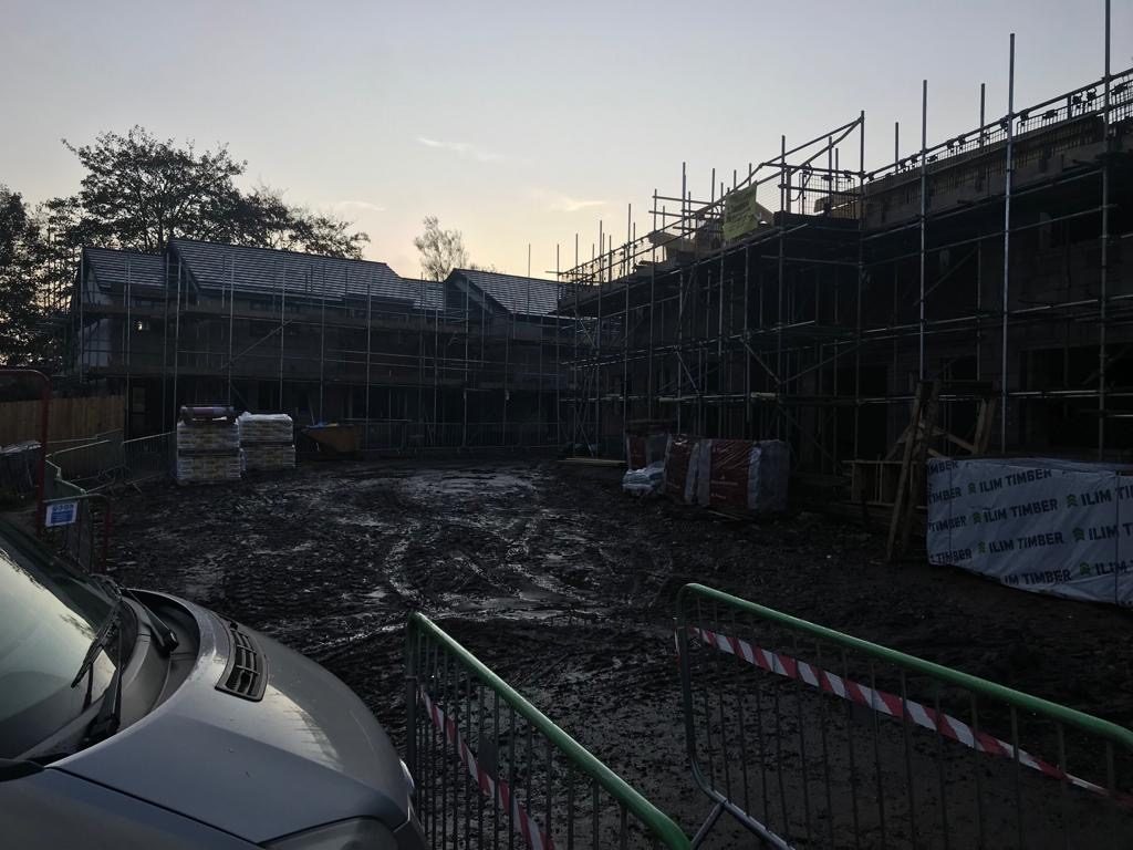 A muddy morning onsite at Heron's View